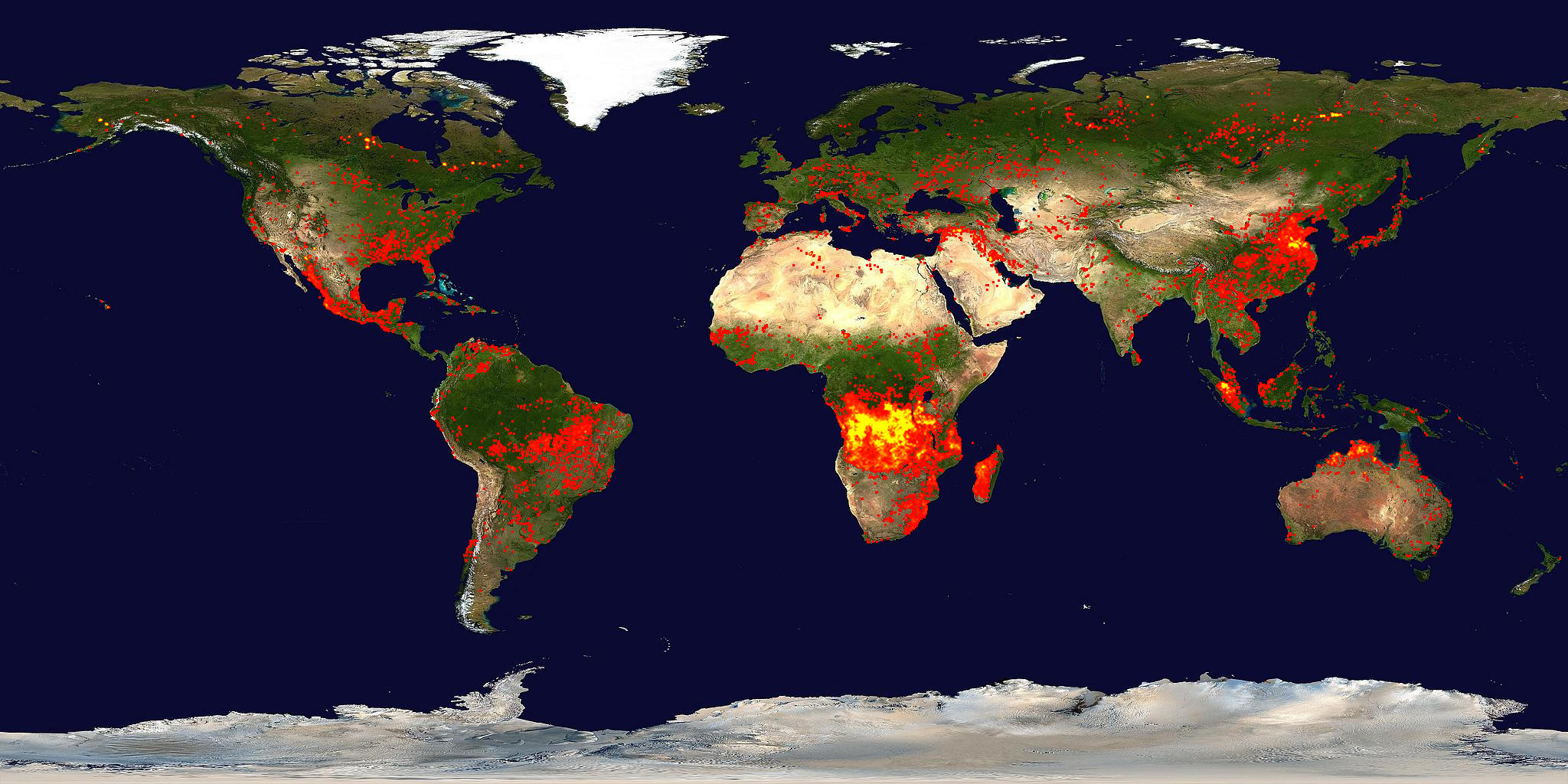 Global fire activity from the last 10 days ending on June 28 2013.