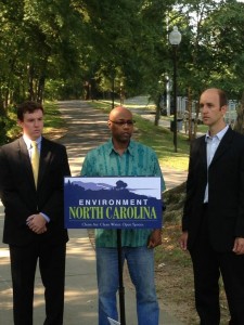 Speaking as a part of a press release about power plant carbon emissions in NC.