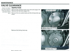 Valve clearance instructions with photo images