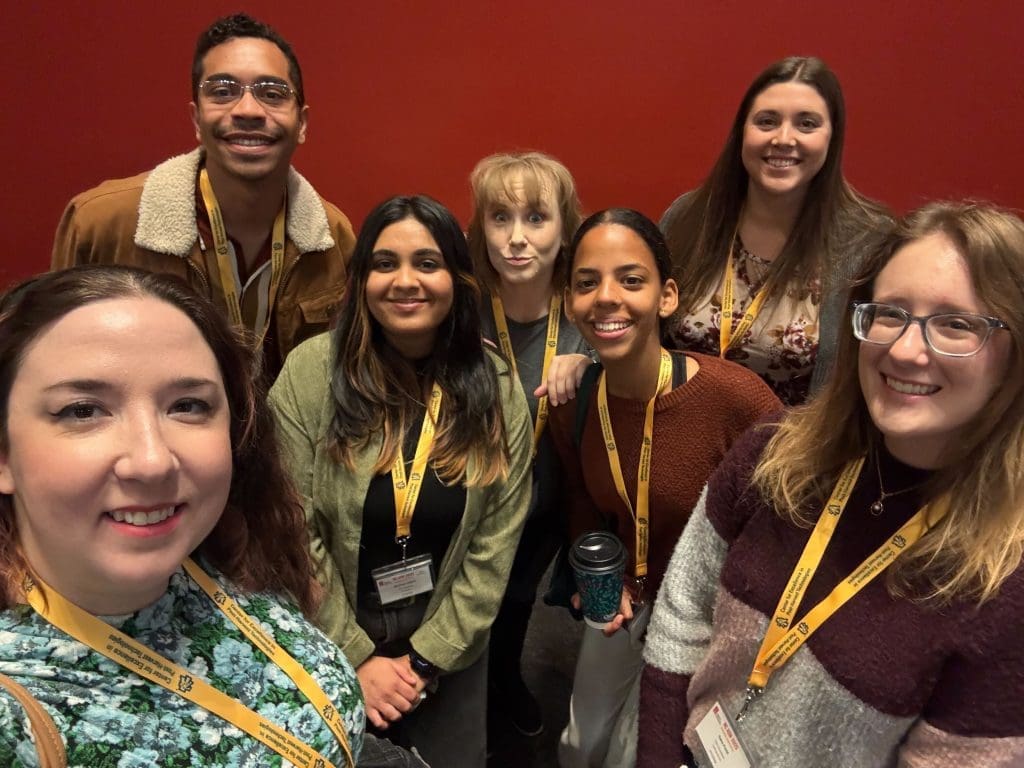 Selfie of smiling meeting attendees from the Carter lab and UNC Charlotte